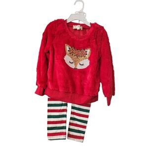 Btween Toddler Girl 4T Red Fox Christmas Set Headband